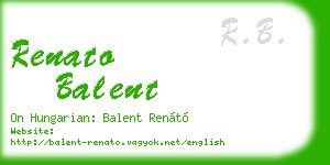 renato balent business card